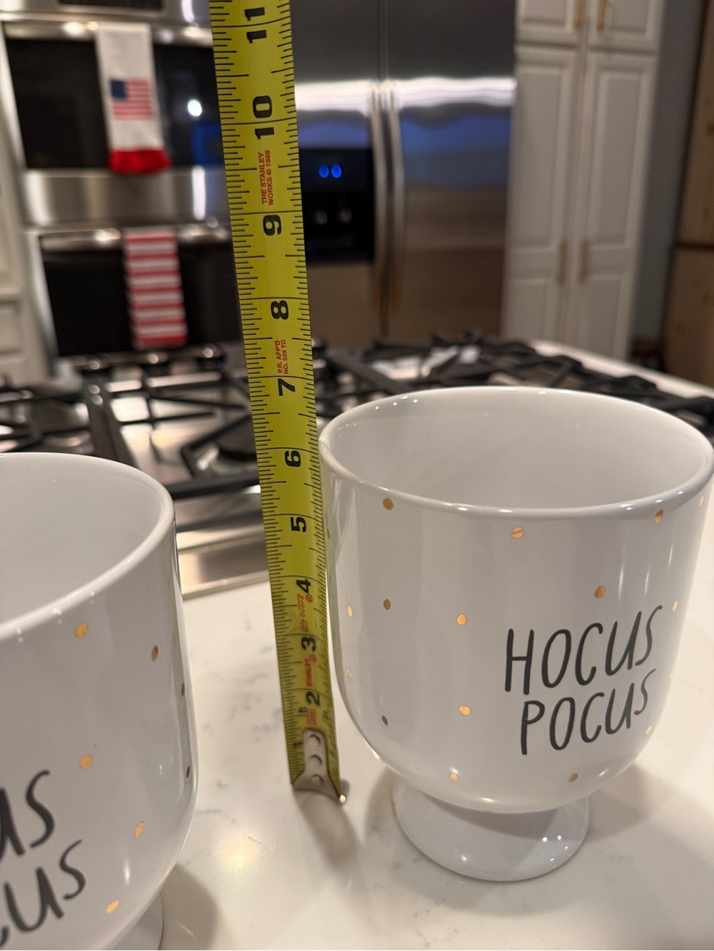 Hocus Pocus -  Fearful Phrases Planter Pot  Halloween White  Gold Ceramic - Picture 9 of 10